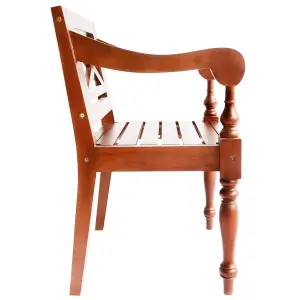 Berkfield Batavia Chairs 2 pcs Dark Brown Solid Mahogany Wood