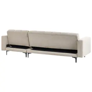 Right-Hand Corner Sofa with Ottoman ALNES Beige Right Hand