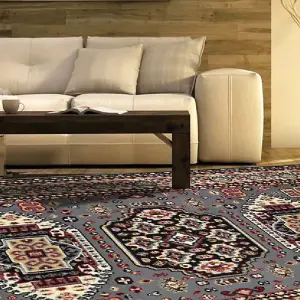 Grey Traditional Kandhara Rug - Texas