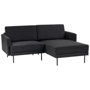 Left-Hand Corner Sofa BREDA Black 2 Seater Left Hand