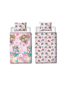 Paw Patrol Flowers Single Rotary Duvet and Pillowcase Set