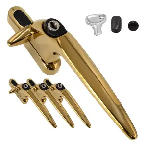 Yale Sparta Cockspur Window Handle (3 Pack) - Gold, Right, 21mm