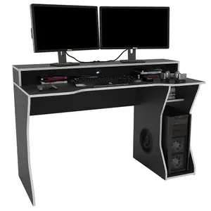 Enzo Gaming Computer Desk Black & Silver