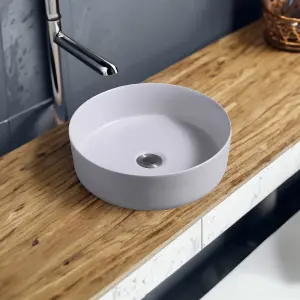 7844 Ceramic 35cm Vert Round Countertop Basin in Cement