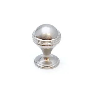 DecorAndDecor - COLLIER Brushed Nickel Decorative Round Ball Kitchen Cabinet Drawer Cupboard Knob Handle - Pair