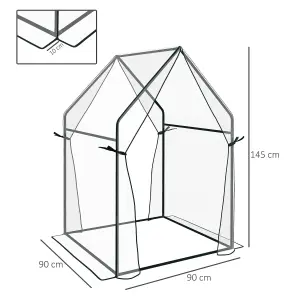 Outsunny Tomato Greenhouse with 2 Zipped Doors, Outdoor Green House, Clear