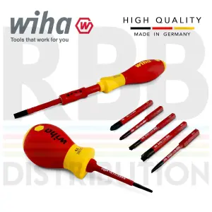 Wiha SlimBit Screwdriver Slotted Pozidrive 9pcs Folding Pouch 1000v VDE 41233