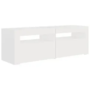 vidaXL TV Cabinet with LED Lights White 120x35x40 cm