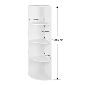 Galaviz Corner Bookcase White