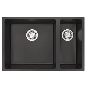 Liquida CM670MB 1.5 Bowl Comite Undermount / Inset Matt Black Kitchen Sink