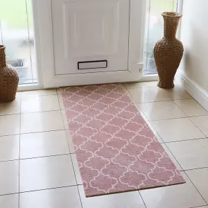 JVL Mega Machine Washable Doormat and Runner, Rose Lattice