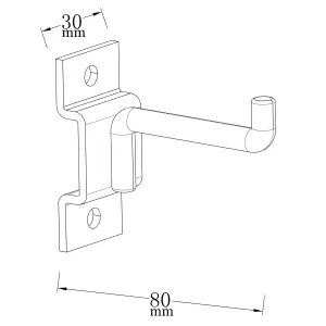 GoodHome Rand Powder-coated Black Small Tool hook (W)30mm