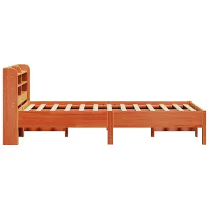 Berkfield Bed Frame without Mattress Wax Brown 75x190 cm Small Single Solid Wood Pine