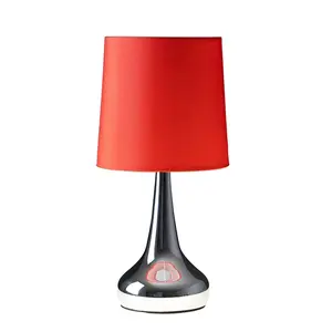 Chasse Metal Table Lamp (Set of 2) Chrome Base / Red Shade / Not Included