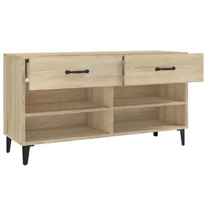 Berkfield Shoe Cabinet Sonoma Oak 102x35x55 cm Engineered Wood