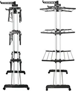 Ram 4 TIER Deluxe Clothes Dryer Airer With Laundry Hooks