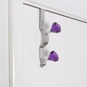 Essentials by Premier Over Door Purple Diamantes Double Hook