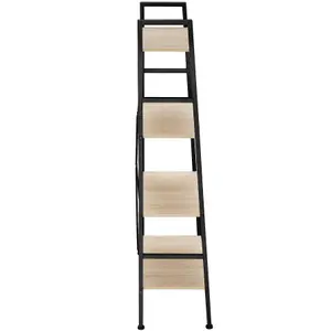 Ladder Shelf Liverpool - industrial style, with 4 shelves, 61.5 x 36.5 x 150 cm - industrial wood light, oak Sonoma