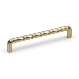 128mm Brass Gold Cupboard Handles Textured Grooved Knurled Bar Pull Kitchen Cabinet Door Drawer Dresser Replacement