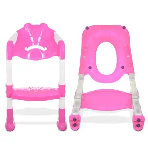 HILLINGTON Adjustable Pink Potty Seat with Step Stool for Toddlers