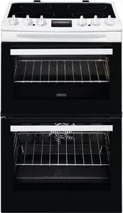 Zanussi ZCV46250WA 55cm Double Oven Electric Cooker With Ceramic Hob