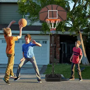 Costway Height Adjustable Basketball Hoop Kids Portable Basketball Goal System