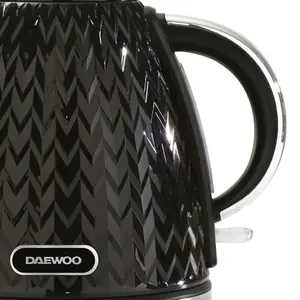 DAEWOO Argyle SDA1829GE Retro Set Kettle and Toaster Matching Bundle 2 Slice Browning Control Easy Clean 1.7L Jug Auto Off Black