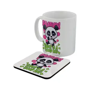 Handa Panda Today Is A Good Day Mug & Coaster Set White (One Size)