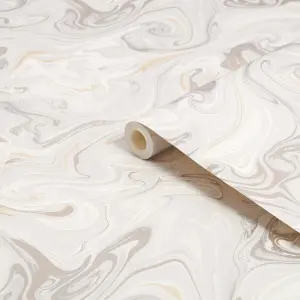 Fresco Gold Marbled Contemporary Wallpaper