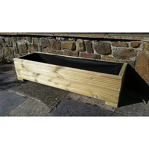 Lined Decking Garden Trough Planter 35cm wide x 33cm high - 80cm