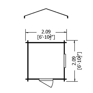 Shire Danbury 7x7 Log Cabin 19mm Logs