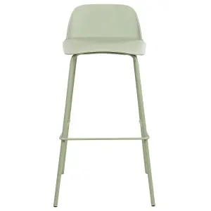 Set of 4 Bar Chairs MORA Light Green