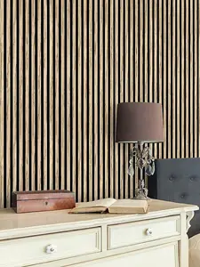 Wood Slat Wall Panels, Waterproof, Shiplap 300mm - Premium French Oak