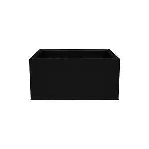 Primrose Zinc Steel Outdoor Black Weather Resistant Patio Planter 50cm