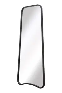 MirrorOutlet The Coartans New Black Metal Isoscelles Trapezoid Shape Framed Garden Wall Mirror 122CM X 58CM