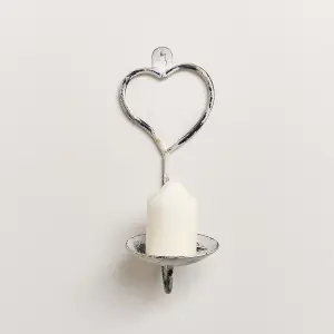 Melody Maison Antique White Heart Candle Sconce