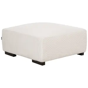 Corner Sofa with Ottoman LUNGO Off-White Corduroy Left Hand