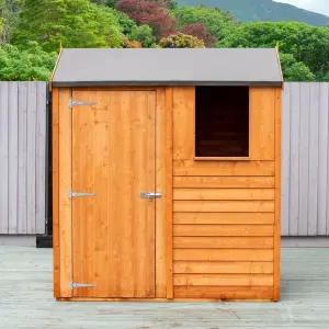 Shire Overlap 6x4 Single Door Reverse Apex Shed with Windows