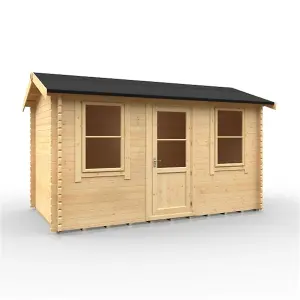 14ft x 8ft (4150mm x 2350mm) Horsforth "The Springfield Plus" 44mm Log Cabin With 2 Opening Window