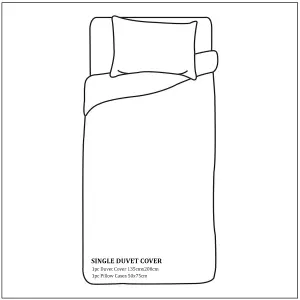 Neel Blue Single Duvet Cover & Matching Pillow Case - White