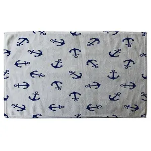 Cotton Waffle Tea Towel Kitchen Towel (Set of 3) White/Navy