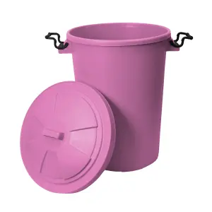 simpa 50L Pink Plastic Locking Lid Bin