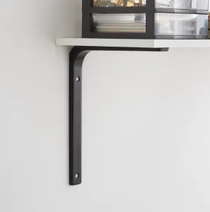 GoodHome Alchimy Black Steel Shelving bracket (H)200mm (D)150mm