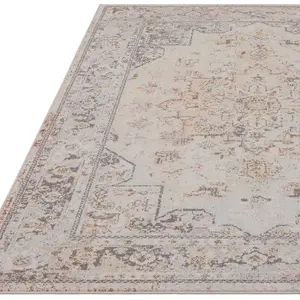 Traditional Persian Bordered Abstract Floral Easy to clean Rug for Dining Room-200cm X 290cm