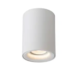 Lucide Bentoo-Led Modern Surface Mounted Ceiling Spotlight 8cm - LED Dim. - GU10 - 1x5W 3000K - White