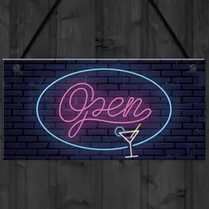 NEON EFFECT Open Sign For Bar Man Cave Pub Club Home Decor Sign Gift