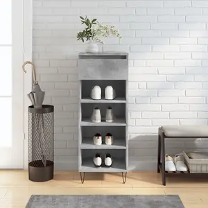 Berkfield Shoe Cabinet Concrete Grey 40x36x105 cm Engineered Wood