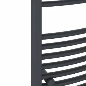 Right Radiators 800x400 mm Curved Heated Towel Rail Radiator Bathroom Ladder Warmer Anthracite