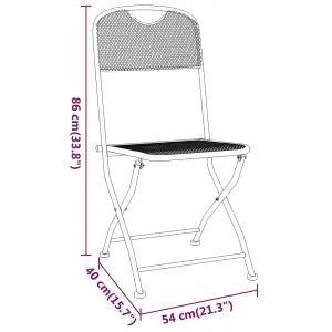 Berkfield Folding Garden Chairs 2 pcs Expanded Metal Mesh Anthracite