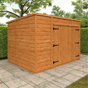 8 x 6 (2.43m x 1.75m) Wooden Tongue and Groove PENT Bike Shed (12mm Tongue and Groove Floor and PENT Roof) (8ft x 6ft) (8x6)